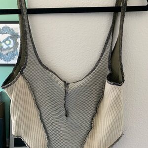 Out From Under Mesh and Ribbed Knit Two-Piece Set